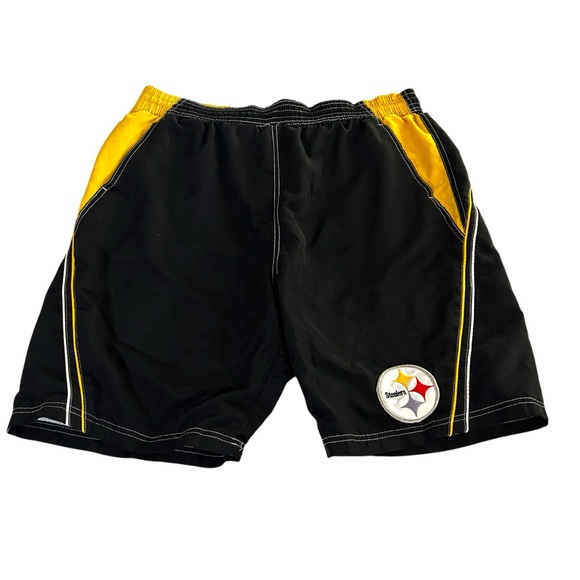 NFL Team Apparel Board Short Swim Trunk Size XL Steeler Pittsburgh Black Men - Picture 1 of 4
